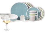 Set Di Stoviglie Da Campeggio In Melamina Per 4 Persone Harmonie 16 Pezzi + 4 Bicchieri Da Vino Milano White Stoviglie Picnic Bbq Cookware