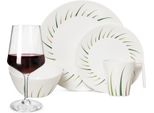Set Di Stoviglie Da Campeggio In Melamina Per 4 Persone Limon Design 16 Pezzi + Bicchieri Milano Per Vino Rosso Stoviglie Per Picnic Barbecue