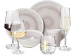 Set Di Stoviglie Da Campeggio In Melamina Per 4 Persone Anvil Design 16 Pezzi + 16 Bicchieri Milano Bicchieri Da Acqua Bicchieri Da Vino Bicchieri Da Champagne FlûTes Stoviglie Picnic Bbq Cookware