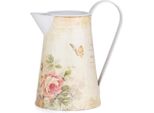 Brocca Decorativa Di Latta Vaso Di Fiori In Metallo Con Manico E Beccuccio Decorazione Vintage Retrò Motivo Shabby Cartolina Con Farfalle