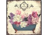 Segno Decorativo Di Latta Moritz Retro Vasca Da Bagno Con Fiori Idea Regalo In Metallo Design Vintage Per Decorazione