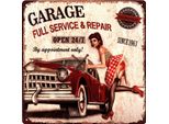 Cartello Decorativo Di Latta Moritz Garage Full Service Donna Pin Up Idea Regalo In Metallo Design Vintage Per Decorazione