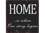 Cartello Decorativo Di Latta Moritz Retro Home Is Where Our Story Begins Idea Regalo In Metallo Design Vintage Per Decorazione