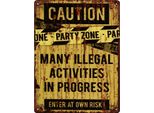 Cartello Decorativo Di Latta Moritz Caution Party Zone Idea Regalo In Metallo Design Vintage Per Decorazione