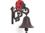 Moritz Campanello Porta Campana Coccinella Scarabeo Insetto Strisciante Parete Campana Giardino Decorazione Ghisa Rustico Antico Design Stile Retrò Campana