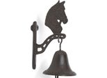 Moritz Campanello Porta Campana Cavallo Testa Di Cavallo Marrone Campana Da Muro Decorazione Giardino Ghisa Rustico Antico Design Stile Campana Retrò