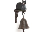 Moritz Campanello Per Porta Campana Gatto Gattino Sdraiato Campana Da Muro Decorazione Giardino Ghisa Rustico Antico Design Stile Retro Campana