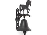 Moritz Campanello Porta Campana Piccolo Cavallo Galoppo Equitazione Muro Campana Decorazione Giardino Ghisa Rustico Antico Design Stile Retrò Campana