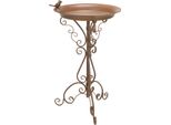 Moritz Vasca Per Uccelli Vasca Per Uccelli Marrone Effetto Ruggine Con Piccolo Uccello Sulla Ciotola Dell'acqua Altezza 73 Cm Vasca Per Uccelli In Piedi Abbeveratoio Decorato Giardino Antigelo