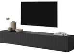 Selsey Veldio - Mobile Tv A Parete, Nero Con Frontali Rigati, 175 Cm