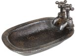 Moritz Portasapone Come Un Lavabo In Poliresina In Marrone Scuro Decorazione Marittima Idea Stand Decorazione Bagno Scatola Portasapone