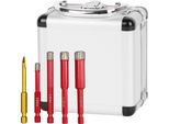 Set Di Frese Strend Pro Premium, 6-8-10-12 Mm, Hex, Punta Da 6 Mm Per Vetro Diamantata, A Tazza, Professionale