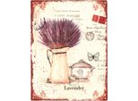 Moritz Cartello Decorativo In Latta Lavanda Cartello In Metallo Con Brocca Di Lavanda Dal Design Retrò E Vintage Per La Decorazione Della Parete