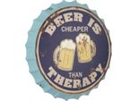 Moritz Cartello Decorativo In Latta Con Tappo A Corona Beer Is Cheaper Than Therapy 2 Cartello In Metallo Design Retro Vintage Per La Decorazione Della Parete