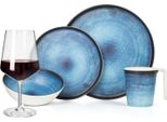 Set Di Stoviglie Da Campeggio In Melamina 4 Persone Oceano Profondo + 4 Bicchieri Da Vino Rosso Milano Bicchieri Da Vino Rosso Stoviglie Picnic Bbq