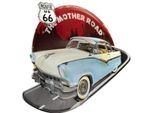 Cartello Di Latta Moritz Us Route 66 Cadillac 52 X 39 Vintage Retro Nostalgia Decorazione In Metallo