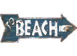 Moritz Segno Di Latta To Beach Finger 20 X 50 Vintage Retro Nostalgia Decorazione In Metallo