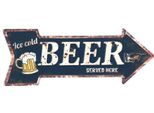 Cartello Di Latta Moritz Ice Cold Beer Served Here 20 X 50 Vintage Retro Nostalgia Decorazione In Metallo
