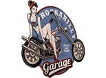Moritz Segno Di Latta Rockabily Moto Blu Donna 60 X 47 Vintage Retro Nostalgia Metallo Decorazione