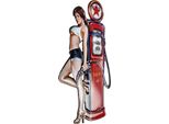 Cartello Di Latta Moritz Pompa Di Benzina Donna 43 X 80 Vintage Retro Nostalgia Decorazione In Metallo