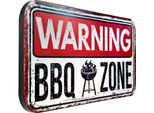 Cartello Di Latta Moritz Xxl Warning Bbq Zone 100 X 46,5 Vintage Retro Nostalgia Decorazione In Metallo