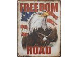 Insegna Di Latta Moritz 25 X 33 Cm Freedom Road Eagle Usa Insegna Decorativa In Metallo Retro Vintage Detti Divertenti