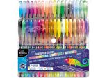 Penne Gel Glitterate, Fluo E Metallizzate 36 Colori Kidea