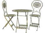 Set Bistrot Moritz Tavolo Ovale + 2 Sedie Verde Antico Ghisa Decorazione Giardino Set Tavolo Bistrot Sedie Bistrot 3 Pezzi Gruppo Di Seduta Mobili Da Balcone