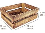 Creative Deco Set 3 X Cassetta In Legno Fiammato | 40 X 30 X 15 Cm | Cassetta Stile Vintage Shabby Per La Decorazione Diy | Porta Oggetti Portafrutta