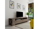 Skye Decor, Sosruko - Walnut, Tavolino Tv, Noce, 100 % Melamin Coated Slipboard, 155 X 35 X 35 Cm