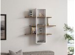 Skye Decor, Ardo- Ardo Puq, Colore Noce, Bianco, Mensole Da Parete, 101X96X19,6 Cm, 100% Pannello Di Particelle Rivestito In Melamina