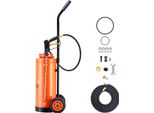 Succebuy Spruzzatore A Pressione Con Rulli, Spruzzatore In Acciaio Inox, Capacità 13,2 Litri, Robusto Spruzzatore A Pompa Con Tubi E 2 Ugelli In Ottone, Adatto Per Progetti Di Costruzione, Cura Del Prato E Giardinaggio