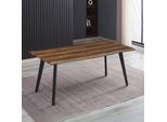 Tavolo Fisso Regatta Con Piano Effetto Noce E Gambe In Metallo Nero 180X90X76H