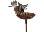 Moritz Bagno Per Uccelli Giardino Gufo Pazzo 24 X 122 X 16 Cm Tappo Da Giardino Decorazione Giardino Figura Animale Decorazione