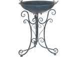 Moritz Bird Bath Bird Bath Blu Con Due Uccelli Sulla Ciotola Altezza 73Cm Bird Bath Standing Abbeveratoio Decorato Giardino Antigelo