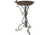 Moritz Vasca Per Uccelli Vasca Per Uccelli Marrone Scuro Con Piccolo Uccello Sulla Ciotola Dell'acqua Altezza 73 Cm Vasca Per Uccelli In Piedi Abbeveratoio Decorato Giardino Antigelo