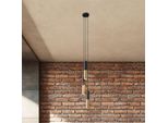 Creative Cables - Lampada A Sospensione Multipla A 3 Cadute Completa Di Cavo Tessile E Paralume In Metallo Doppio Tub-E14