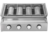 Grill A Gas Per Barbecue, Acciaio Inox, 4 Bruciatori, Argento