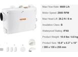 Pompa Sommergibile Per Acque Reflue, Portata 6600 L/H, Funzionamento Silenzioso, 500 W, Ue