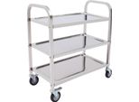 Carrello Portavivande, Acciaio Inox, Design A 3 Livelli, 75 Cm