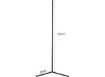 Lampada Da Terra, Design Moderno, Efficienza Energetica, 142 Cm Nero, Luce Bianca