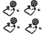 Luce Wash A Led, Rgbwauv, Controllo Dmx, 4 Pezzi 7X18W Senza Fili, Spina Ue