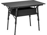 Tavolo Da Campeggio, Altezza Regolabile 45-66 Cm, Portata 30 Kg, Dimensioni 90L X 55L Cm, Peso 3,95 Kg, Design Portatile