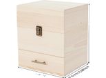 Contenitore Per Oli Essenziali, 59 Scomparti, Robusto Organizer In Legno, Kaki