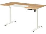 Scrivania Elettrica, Struttura In Metallo, Piano In Legno, Altezza Regolabile 72-116 Cm, Portata 70 Kg, Gestione Dei Cavi