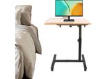Scrivania Regolabile, Struttura In Mdf E Acciaio Tubolare, Altezza Regolabile Da 58 Cm A 90 Cm, Forma Rettangolare, Rotelle Bloccabili, Design Pieghevole