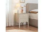 Comodino 'Luspoo' Con 2 Cassetti 50 X 40 X 40 Cm Bianco Crema