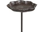Vaschetta Per Uccelli In Ghisa Su Asta A Forma Di Fiore Tappo Da Giardino Alto 72 Cm Marrone Effetto Ruggine Resistente Alle Intemperie Ciotola Per Uccelli Ciotola Per Acqua Decorazione Giardino Metallo Antico Nostalgico