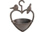 Mangiatoia Per Uccelli In Ghisa Con Cuore E Scritte Di Benvenuto - Mangiatoia Da Appendere Resistente Alle Intemperie Per Il Giardino, Il Balcone E La Terrazza - Decorazione Nostalgica In Ferro Per Il Giardino