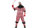 Clown Halloween Spaventoso Costume Maschera Spaventoso Rosso Nero Strisce Horror, Taglia: 54 - 56 (Xl) Colore: Nero